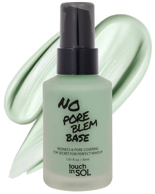 TOUCH IN SOL Redness Correcting Primer - Pore Minimizing Green Makeup Base - 1.01 fl. oz. for Rosacea Relief