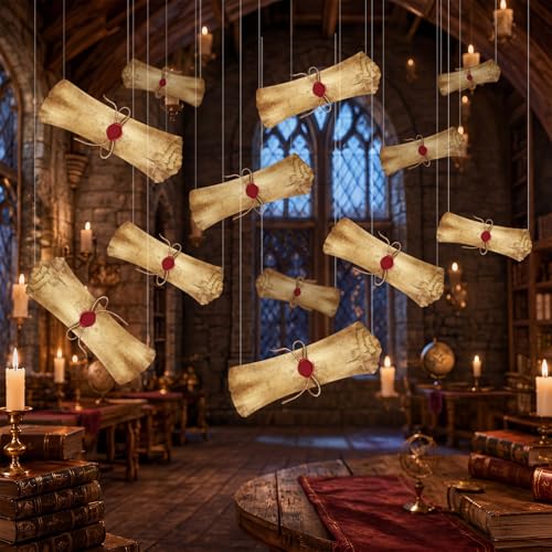 Wizard Party Decor 15 Acceptance Letter Ornaments - Magic Themed Hanging Decorations