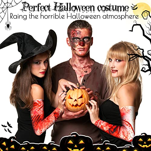 Zombie Party Sleeves 4 Pairs Halloween Arm Temporary Tattoos