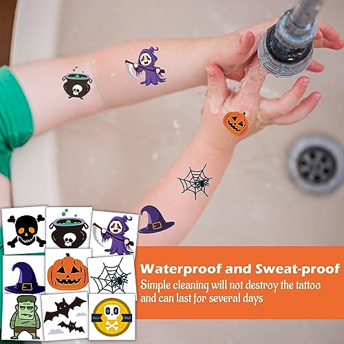 180 Pcs Halloween Temporary Tattoos Stickers Set with 60 Designs