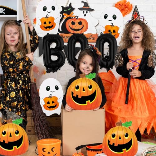 Halloween Balloons Set - Ghost & Pumpkin Foil Balloons for Party Decorations