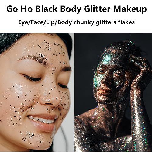 Black Body Glitter - 14 Black Glitter for Face and Body Halloween Makeup