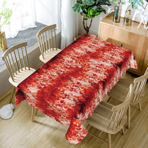 Horror Bloody Halloween Tablecloth 54x86 Inch - Red Blood Printed Fabric