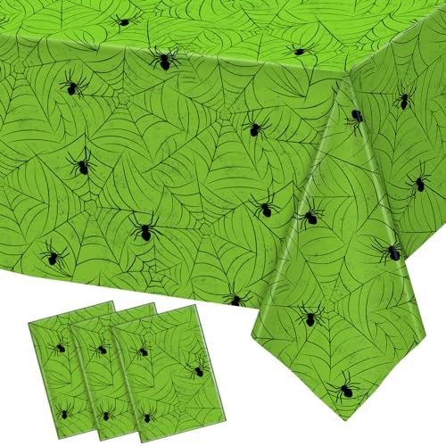 Green Halloween Tablecloths - 3 Pack Rectangular Waterproof Party Decor