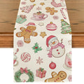 Artoid Mode Snowman Xmas Table Runner 13x90 Pink Home Party Decor