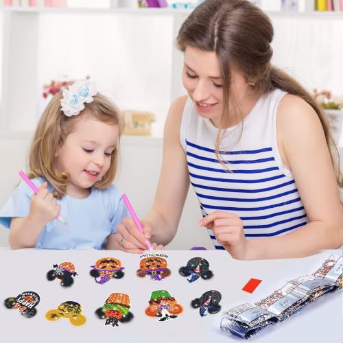 Halloween Mouse Diamond Painting Magnets - 16 Pack, Spooky Decor with Full Magnetic Backing (Variation: Halloween764)