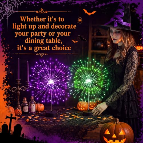 Halloween Firework LED Lights Set - Purple, Orange, Green, 120 LEDs, 6 Pieces