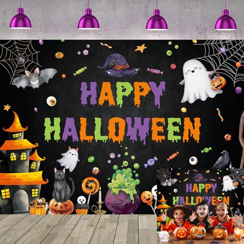 Halloween Photography Backdrop 8x6 ft Spooky Ghost Scene for Parties