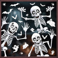 Halloween Skeleton Window Clings - Stereoscopic Effect, Reusable Party Decor