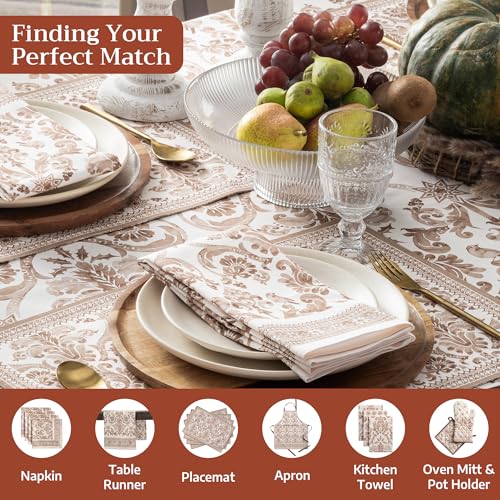 Allure Square Table Cloth 54x54 Inch Reusable Cotton Home Decor