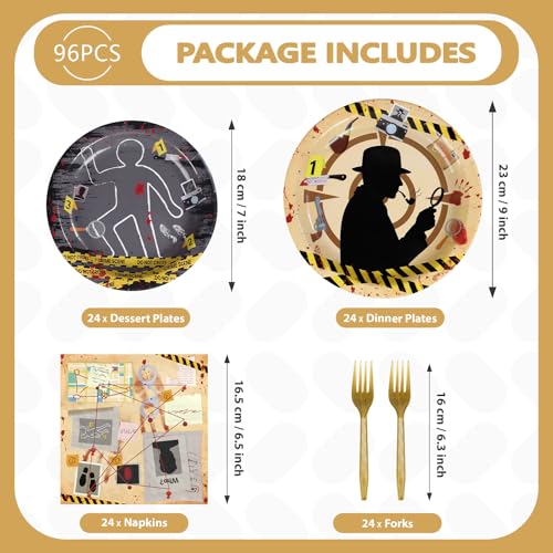 Murder Kit Party Supplies - 96Pcs Murder Mystery Top Secret Set for 24 Guests