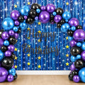 Halloween Balloon Garland Kit with Banner & Tinsel Backdrop - Spooky Party Decorations