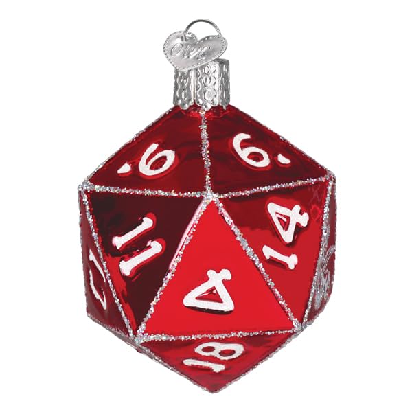 Dungeons & Dragons D20 Glass Ornament - Handcrafted Holiday Gaming Decoration