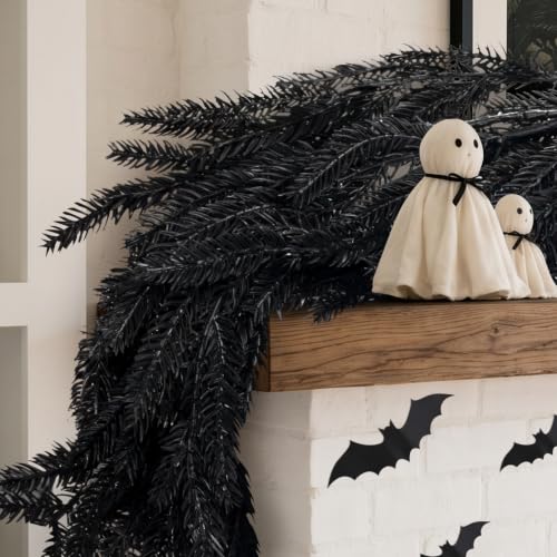 Black 6FT Halloween Norfolk Pine Garland - Indoor Decor, Pack of 1