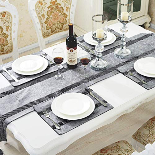 Grey Sequin Table Runner 98" - Elegant Bling Decor for Weddings & Parties - Variation 13x98"