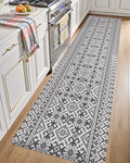 Anti-Fatigue Kitchen Floor Mat 24x87 Inches Gray & White Comfort Cushion
