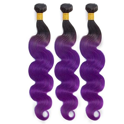 Purple Human Hair Bundles 24 26 28 Inch Body Wave Omber Purple Bundle Human Hair Bundles 12A Unprocessed Brazilian Virgin Hair Quick Weave for Black Women
