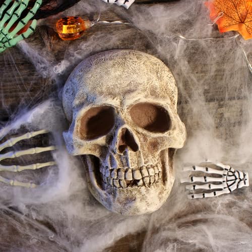 Halloween Skeleton Wall Decor - Realistic Skull Prop for Haunted House & Spooky Displays