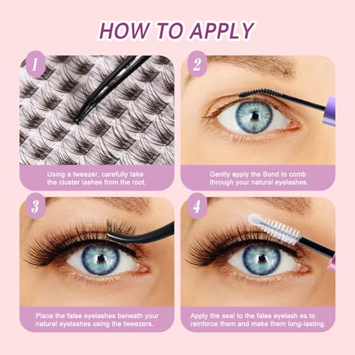 168 pcs Lash Clusters Kit for Eyelash Extensions with Bond & Seal - NM-EL22 Variation