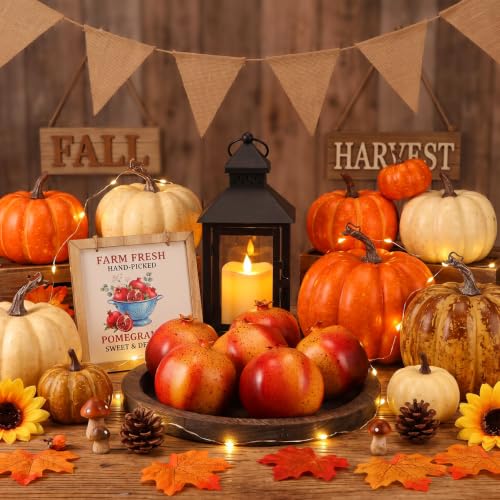 Norme 7 Pcs Fall Artificial Pomegranate Decoration Set for Centerpiece & Farmhouse