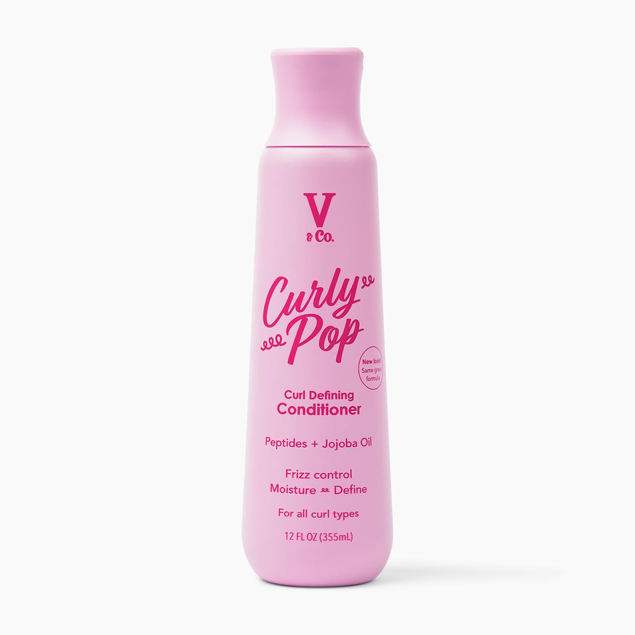 V&Co. Curly Pop Curl Defining Conditioner - Sulfate & Paraben Free Hydration with Peptides & Jojoba Oil | 12 fl oz