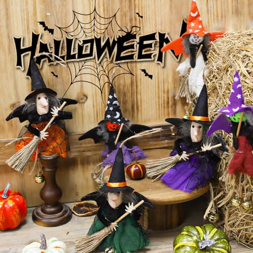 Purple Halloween Witch and Ghost Plush Decorations - Festival Hanging Charms