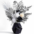 Gothic Artificial Flower Bouquet - 17-Inch Minimalist Home Decor, Champagne & Black