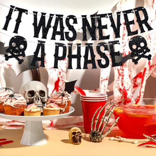Gothic Birthday Banner - It Was Never a Phase Sign for Milestone Celebrations