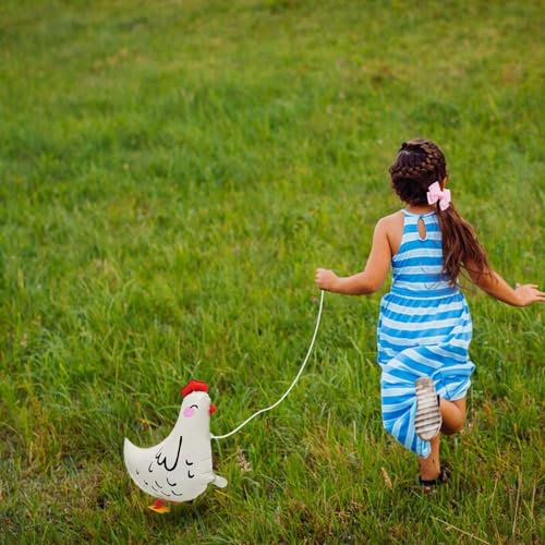 6 Pack Walking Pet Chicken Foil Balloons Animal Theme Party Decorations