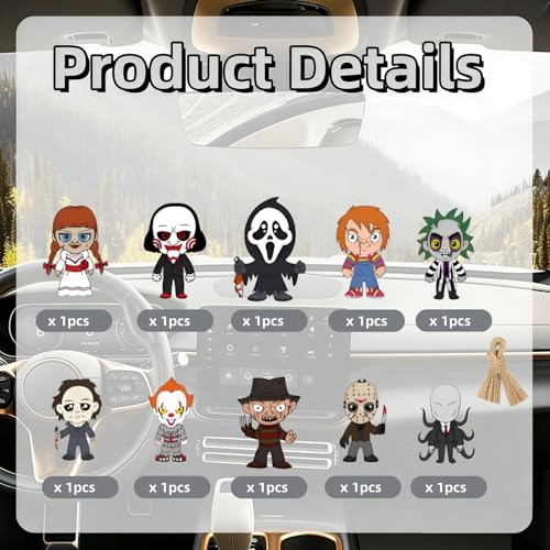 Horror Movie Knife Car Mirror Ornaments - Spooky Halloween Decor (10 Pack)