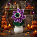 Purple Knitted Eyeball Flower Halloween Decor Spooky Home Gift Ornament