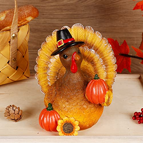 Thanksgiving Turkey Tabletop Decor - Autumn Fall Harvest Centerpiece