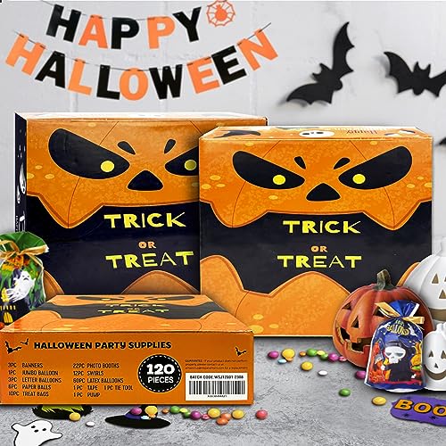 120 Pcs Halloween Party Decorations Kit with Jumbo Balloon & Banner - Variation of THIS Listing
