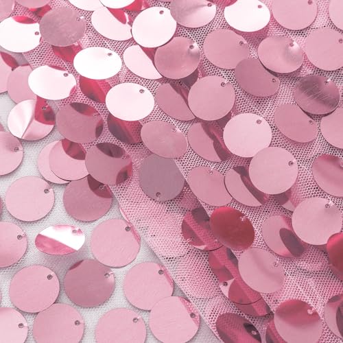 12x108 Pink Sequin Table Runner - Premium Big Payette for Weddings & Events - Variation: 1PCS