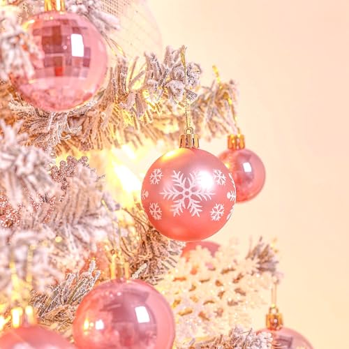 95Pcs Christmas Ornament Set - Rose Gold Holiday Tree Decorations & Gift Package
