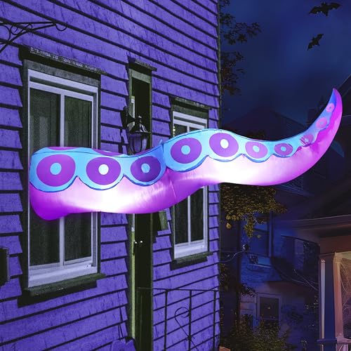 Halloween Inflatable Octopus Tentacle Decor with LEDs - Outdoor Yard & Garden
