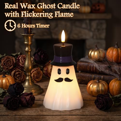 Halloween Decor Flameless Ghost Candles with 6H Timer - Ghost Figure Variation