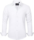 J.VER Men's Dress Shirt - Solid Long Sleeve, Stretch, Wrinkle-Free | Perfect for Business Casual Wear