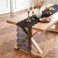 Black Lace Table Runner 14 x 120 Inch Floral Embroidered Fabric Decoration - Variation 10
