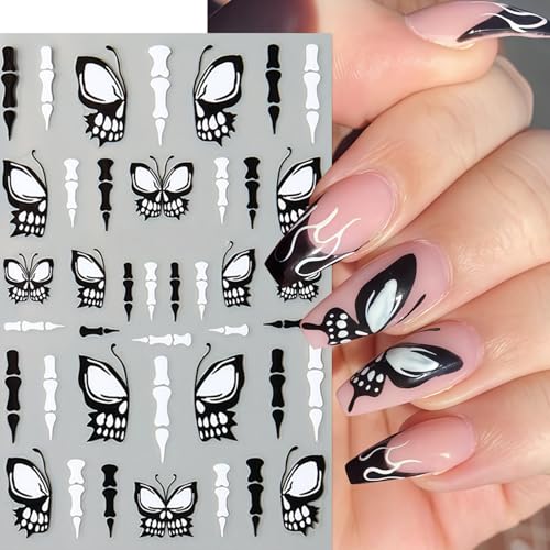 Halloween Nail Art Stickers - Rhinestone Spider Web & Flower Designs - 6 Sheets for DIY Manicure