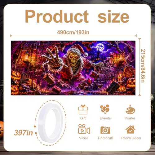 Halloween Garage Door Banner 7x16 FT Skeleton Santa Horror Holiday Decor - Variation 276