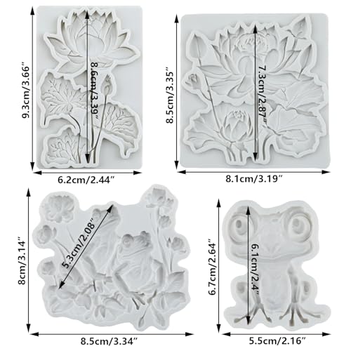 Frog & Lotus Flower Silicone Mold Set - Cake Decorating & Craft Supplies - Style C