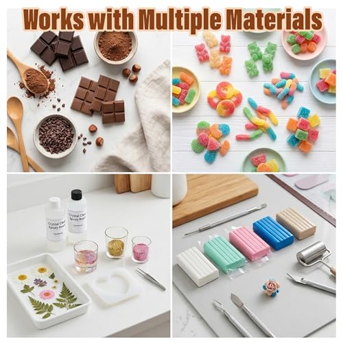 Silicone Fondant Flower Molds Set of 8 for Cake Decorating & Crafting