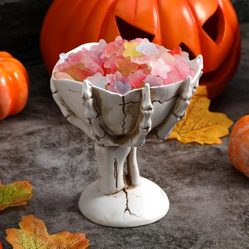 Skeleton Hand Candy Bowl Halloween Spooky Skull Tray Decor