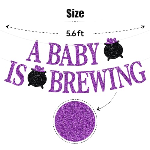 Baby Shower Banner A Baby Is Brewing Halloween Gender Reveal Decorations