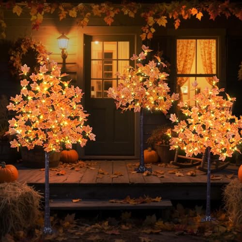 Lighted Maple Tree Set 4ft 5ft 6ft with 288 Warm White LEDs Indoor Outdoor Decor Variation of THIS listing