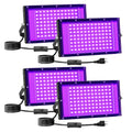Black Light LED 100W Blacklight for Glow Party Halloween - 4 Pack - Black