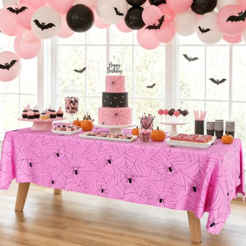 Mixed 6-Pack Halloween Spiderweb Plastic Tablecloths 54x108 Inches - Halloween Party Decor