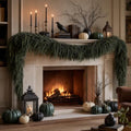 Halloween Mantle Garland Decor Gothic 6Ft Fall Fireplace Indoor Home Decoration