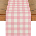 Pink Buffalo Plaid Table Runner 13x72 Inch Easter Gingham Farmhouse Home Decor
